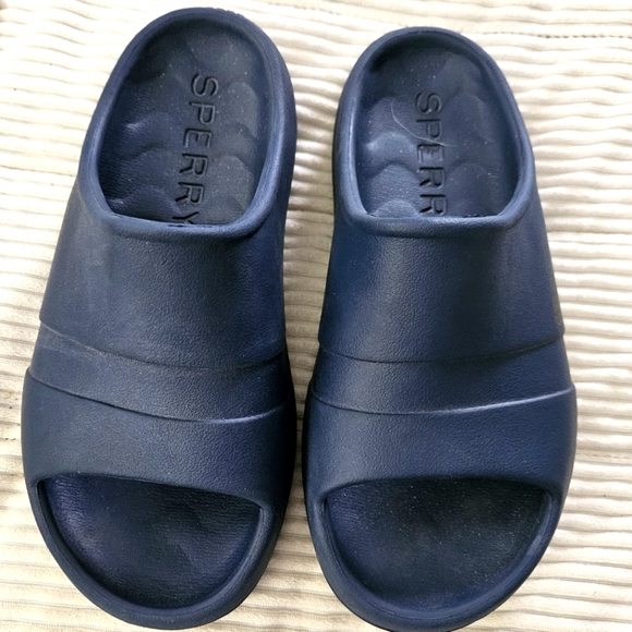 Sperry Navy Blue Slide Sandals Size 7 - Picture 1 of 10